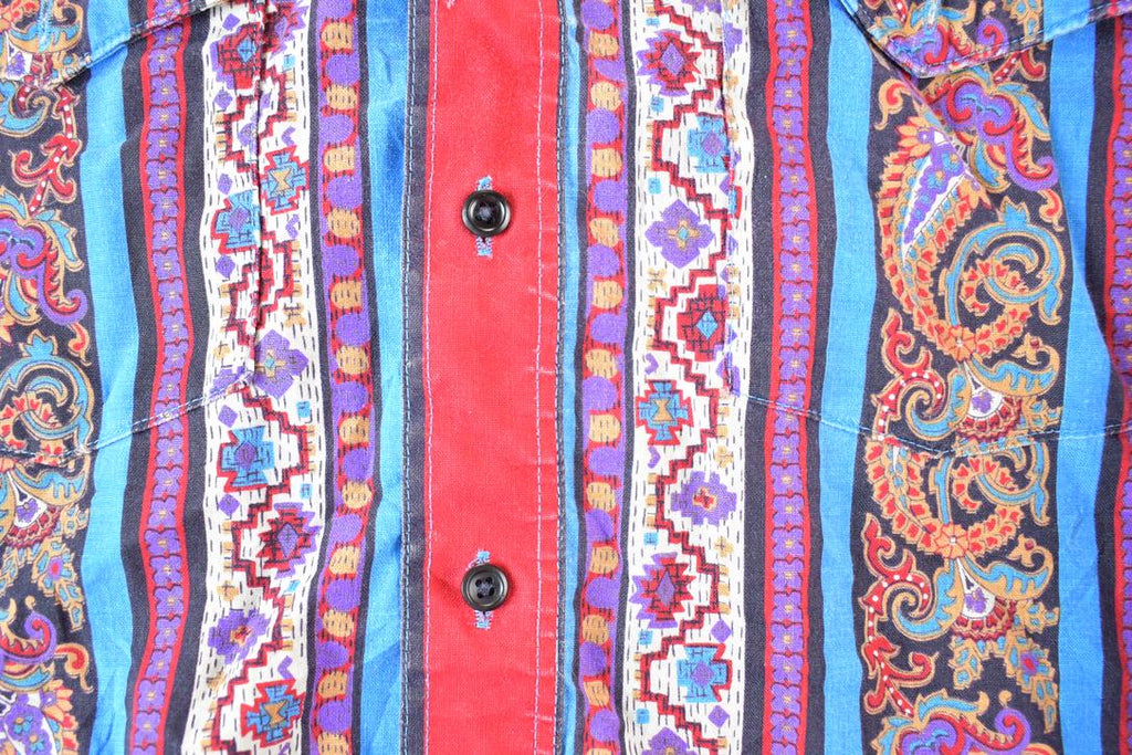 Vintage 1990s Wrangler Cowboy Cut Western Button Up Shirt Men's L