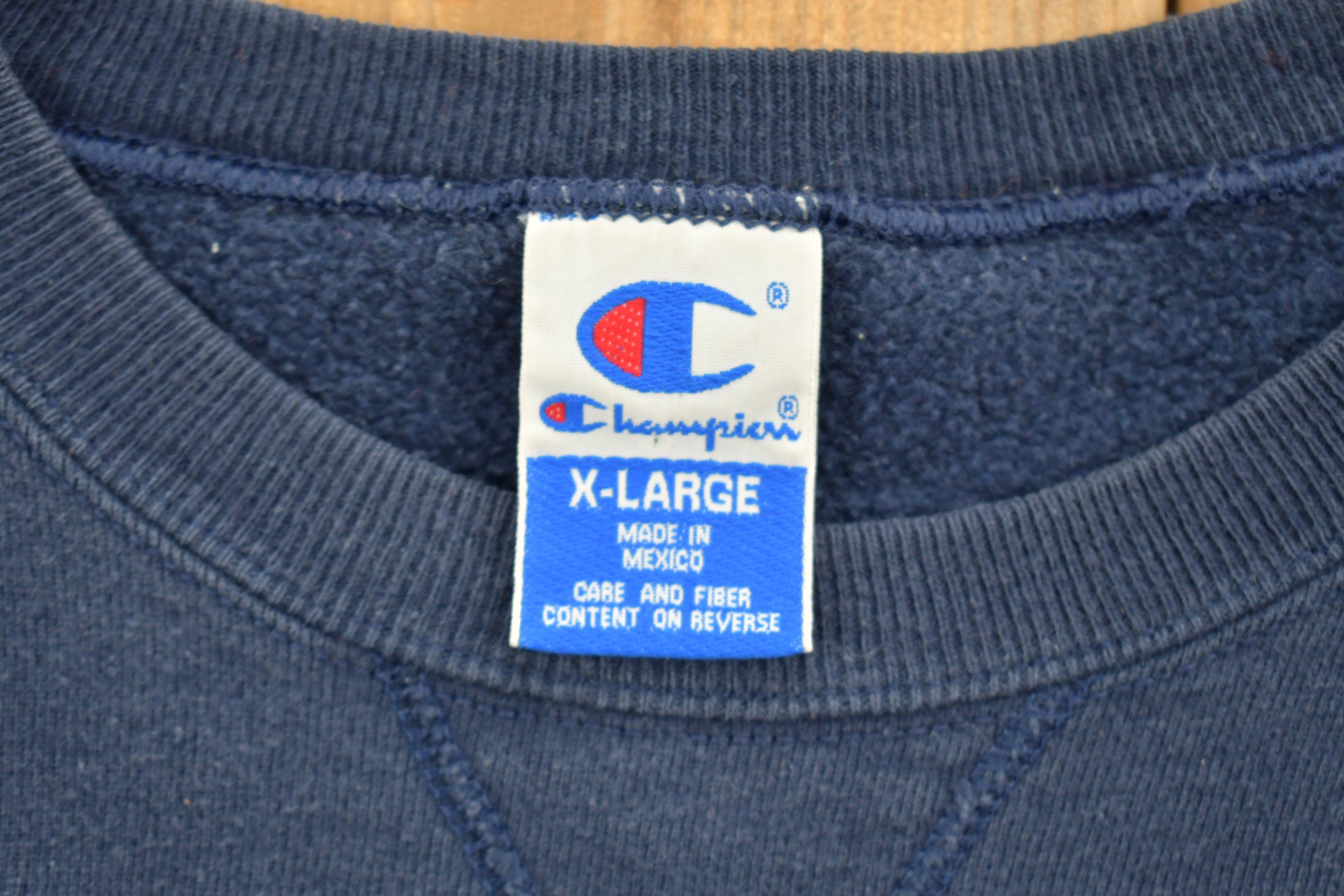 Vintage Champion Navy Embroidered Crewneck
