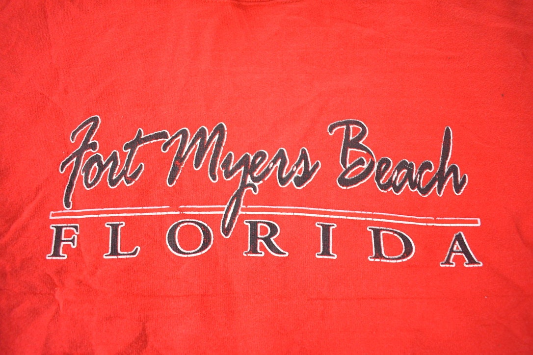 Vintage 1990s Fort Myers Florida Souvenir Travel Crewneck Sweatshirt