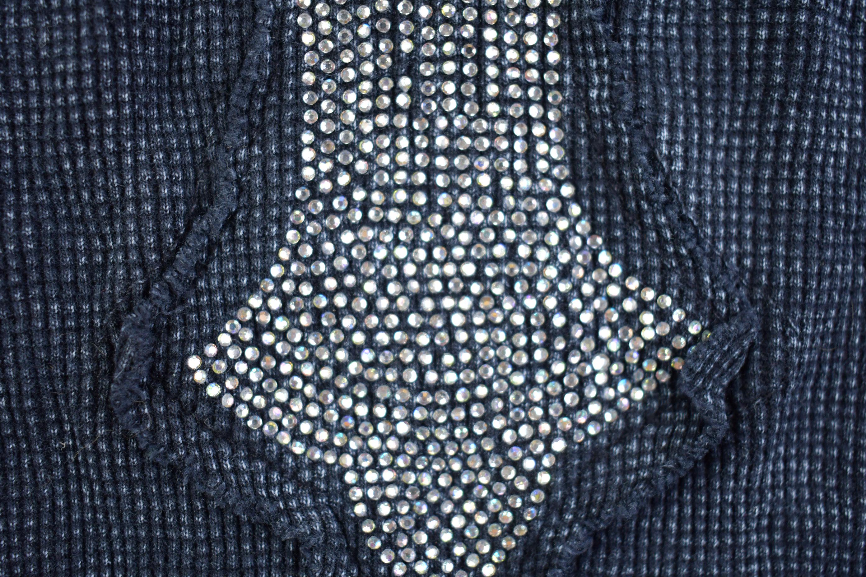 Vintage Y2k Voral Rhinestone Cross Faded Long Sleeve Shirt