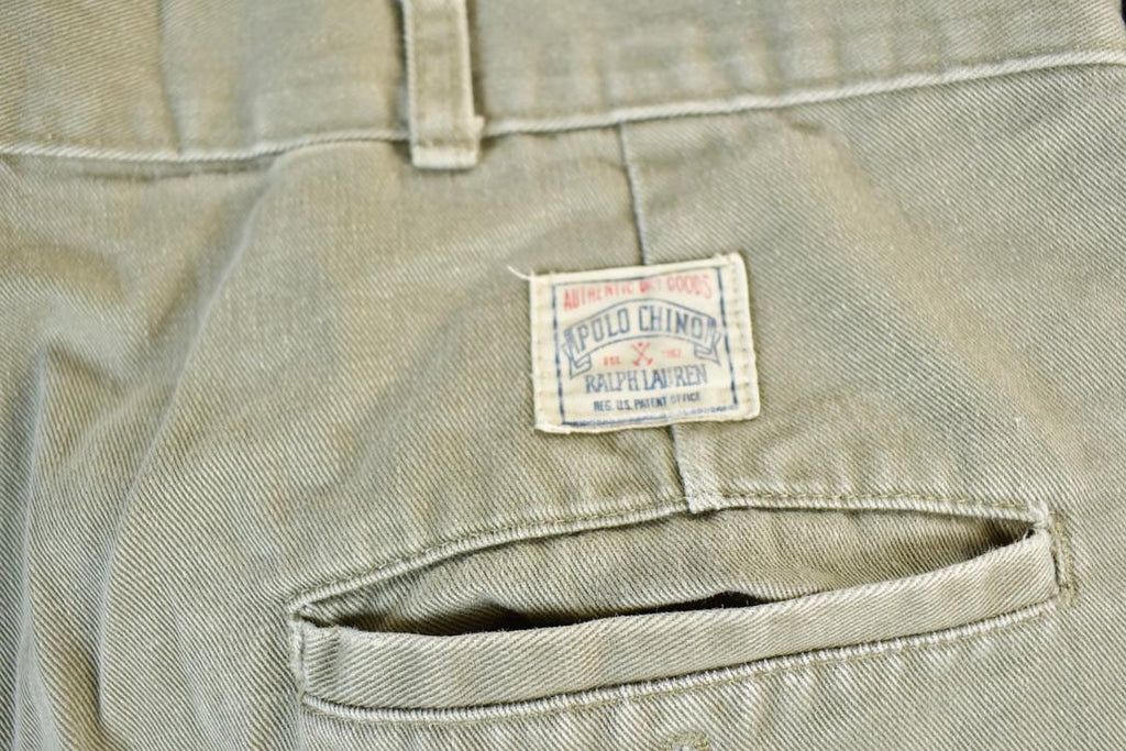 Vintage 1990s Ralph Lauren Polo Chino Khakis Size 32 Made In USA