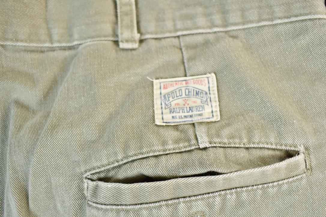 Vintage 1990s Ralph Lauren Polo Chino Khakis Size 32 Made In USA