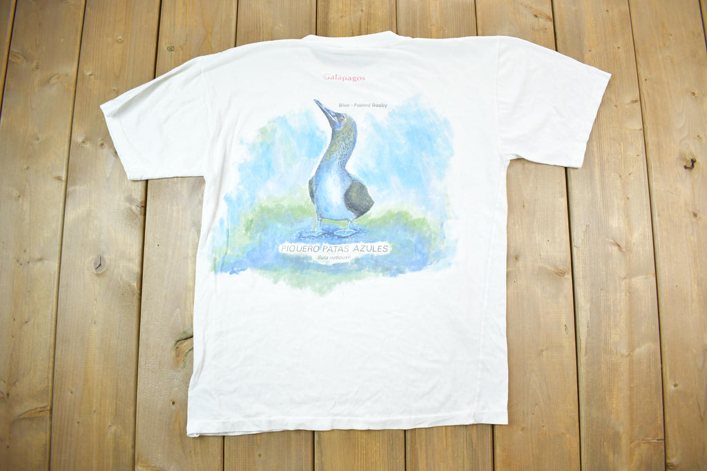 Vintage 1990s Galapagos Island Blue Footed Bobby Souvenir T-Shirt