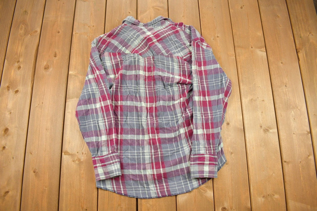 Vintage 1990s Wrangler Plaid Flannel Button Up Shirt