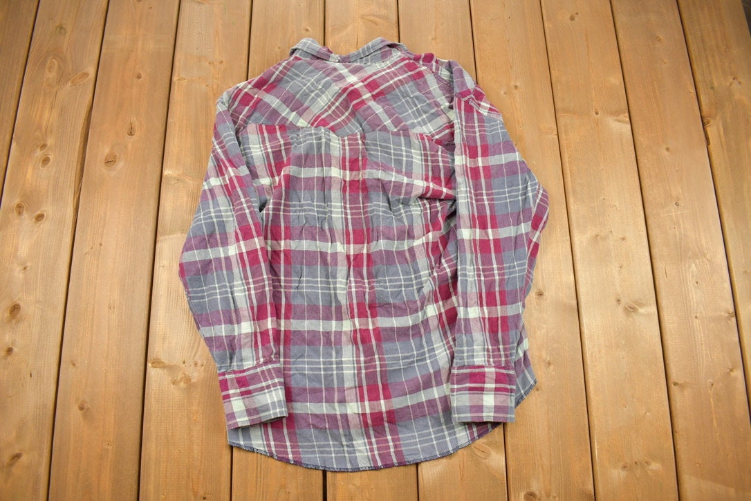 Vintage 1990s Wrangler Plaid Flannel Button Up Shirt
