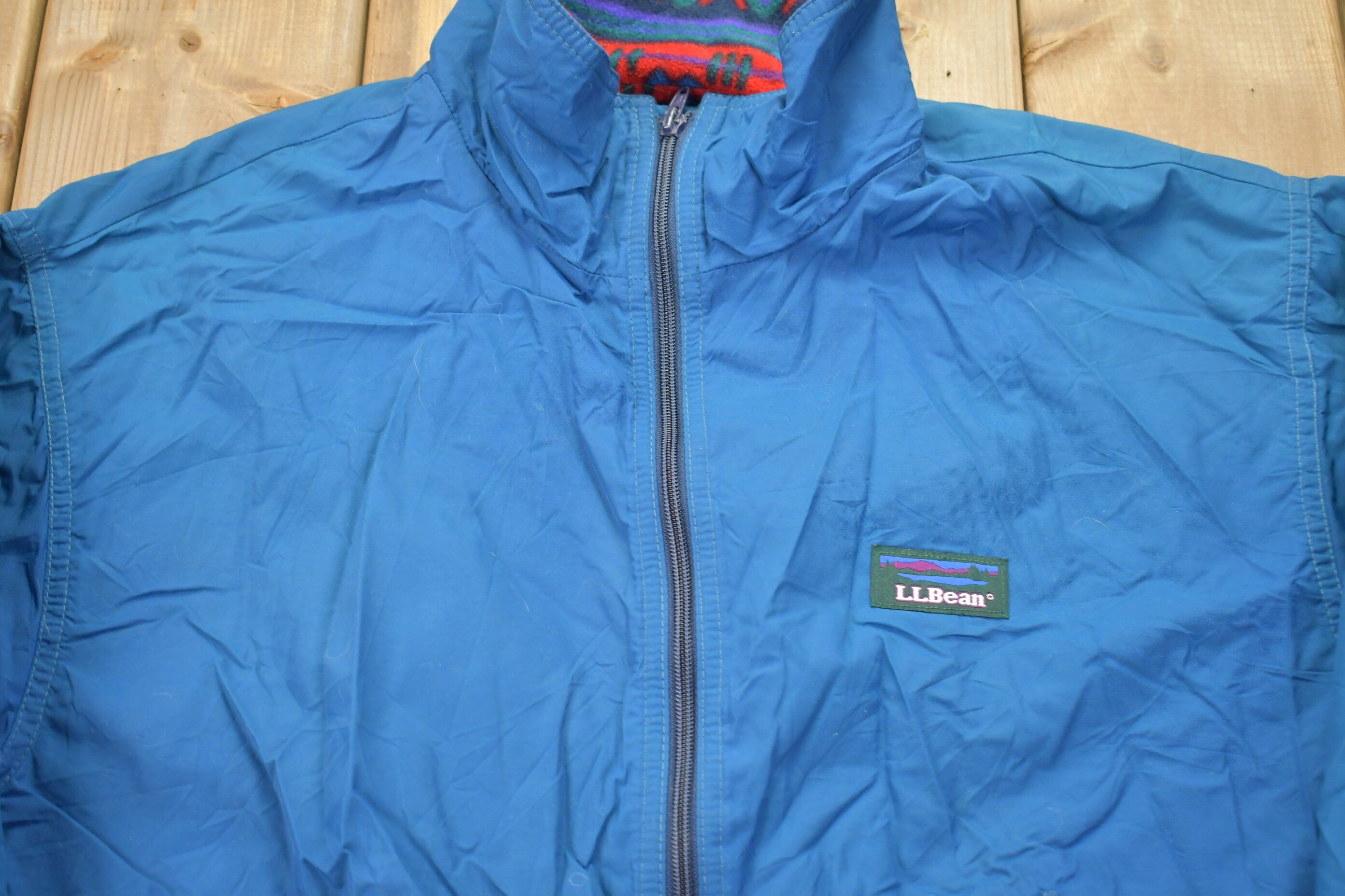 Vintage 1980s Aztec Fleece Zip Up Jacket