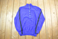 Vintage 1990s Lauren By Ralph Lauren Quarter Button Fancy Dress Up Knit Crewneck Sweater / 90s Crewneck / Made In USA / Preppy Sweater