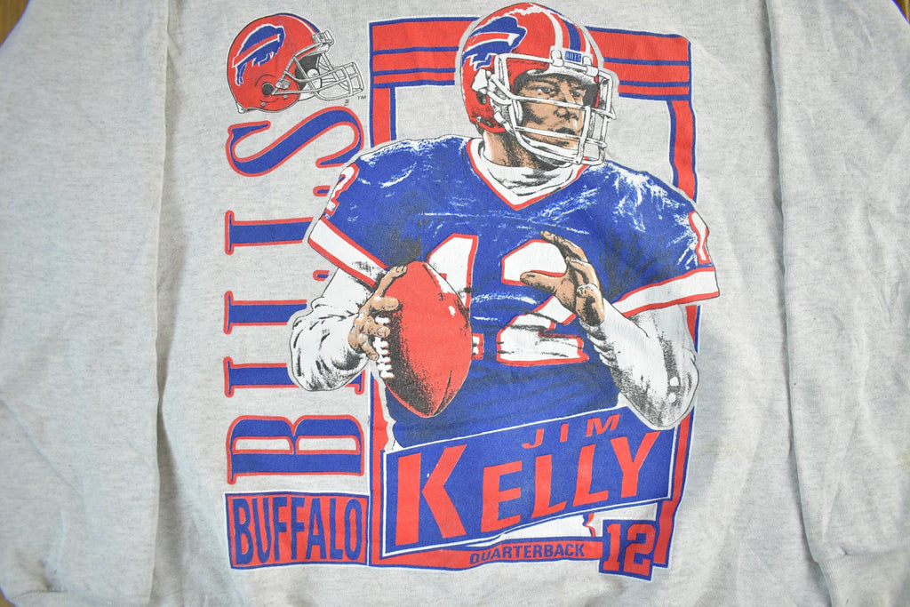 Vintage 1990s NFL Buffalo Bills Jim Kelly Crewneck Sweatshirt Men's Large