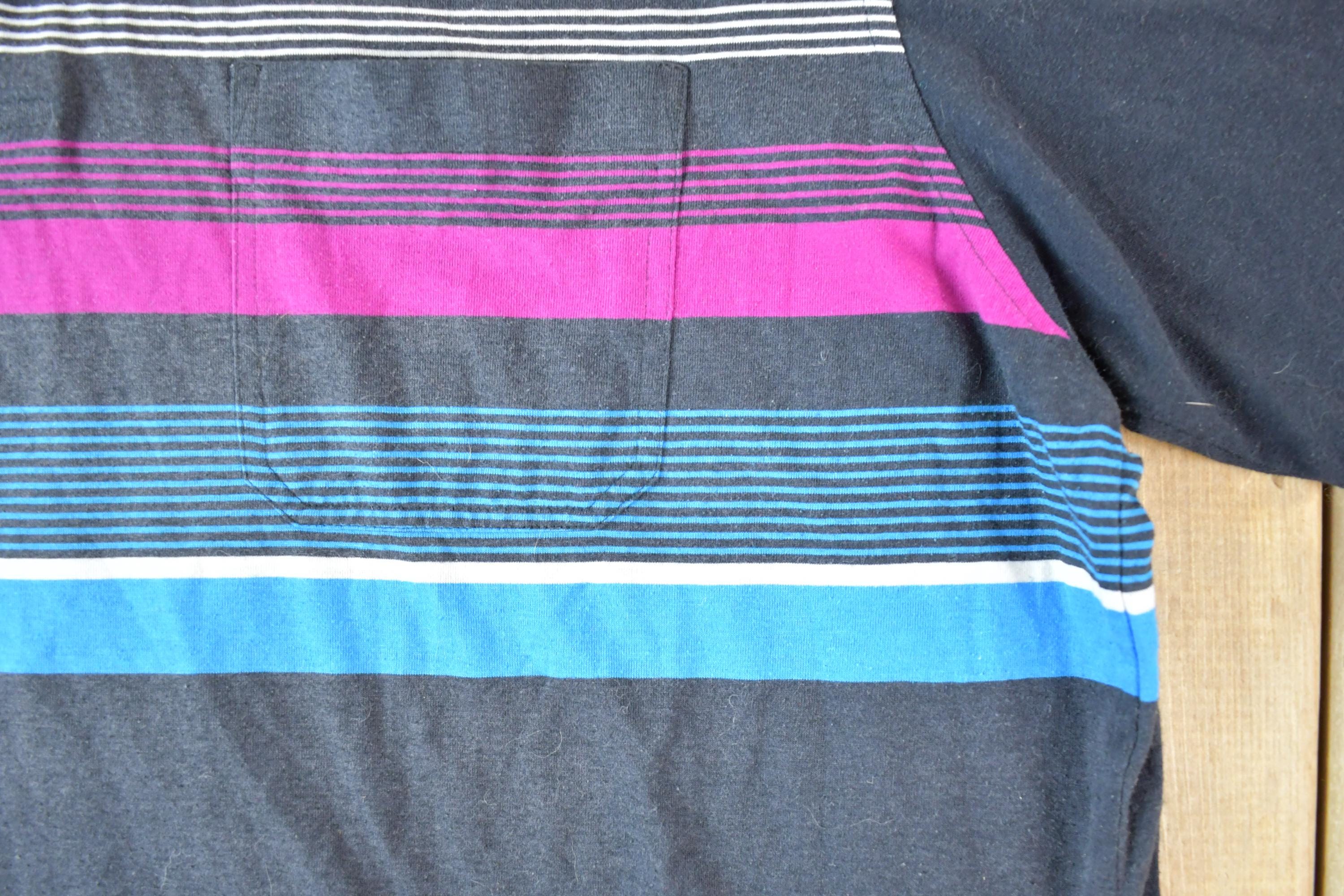 Vintage 1990s Paolo Conti Striped Quarter Button Polo Shirt Mens XL / Vintage Quarter Button Up Polo / Preppy Button Up / Vintage Shirt