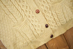 Vintage 1980s Carraig Donn 100% Pure New Wool Cable Knit Sweater