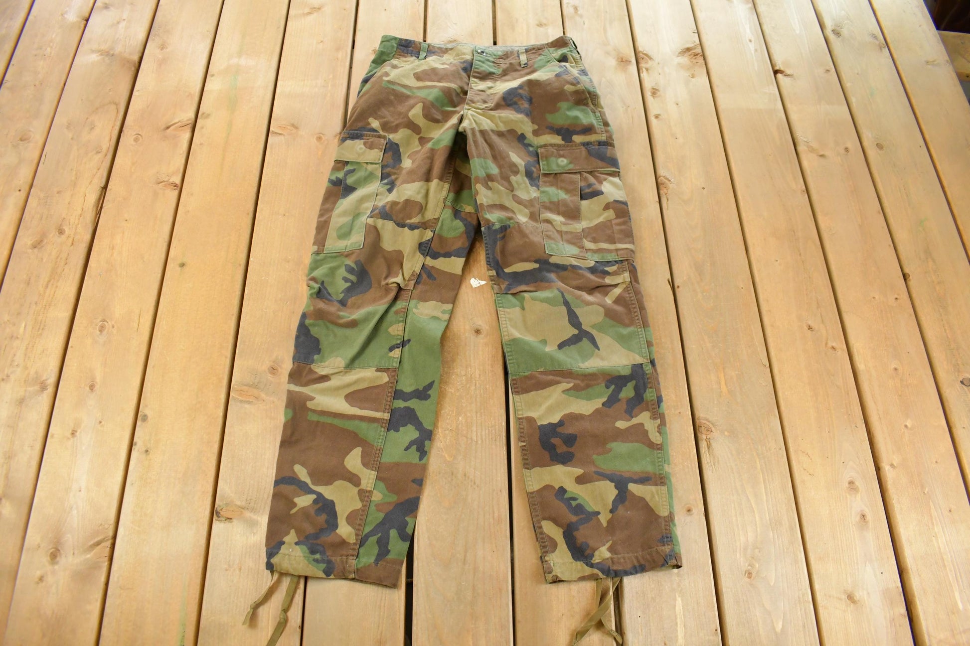 Vintage 2000s Army Military Woodland Camo Cargo Pants Men's Small