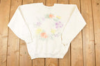 Vintage 1990s Floral Circle Graphic Print Crewneck Sweatshirt Womens L