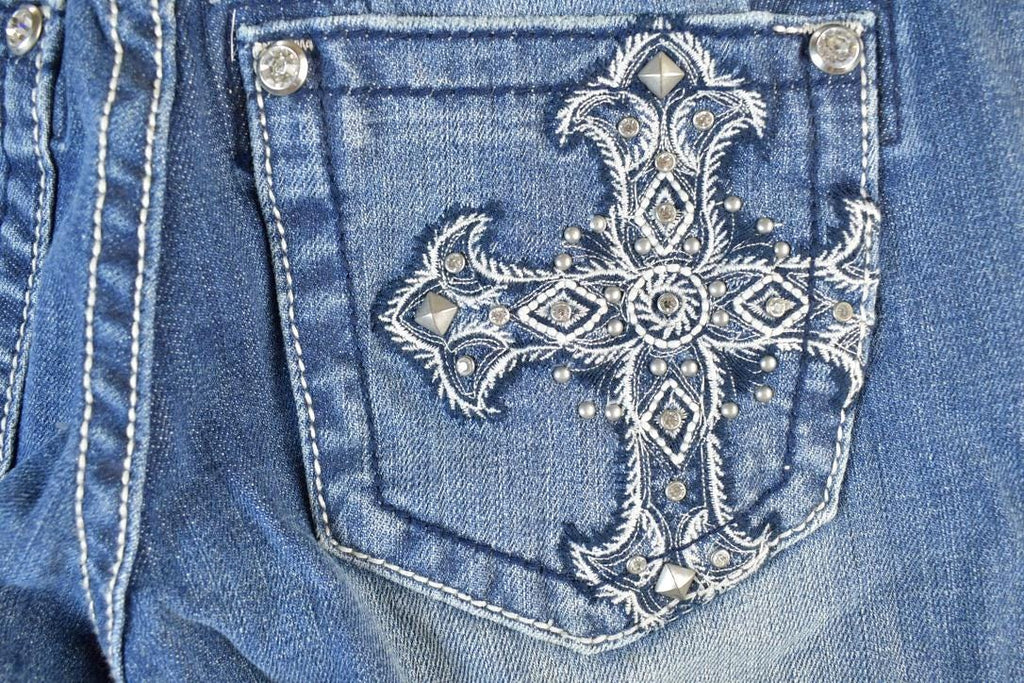 Vintage Y2K Miss Me Bedazzled Low Rise Jeans Size 26x31