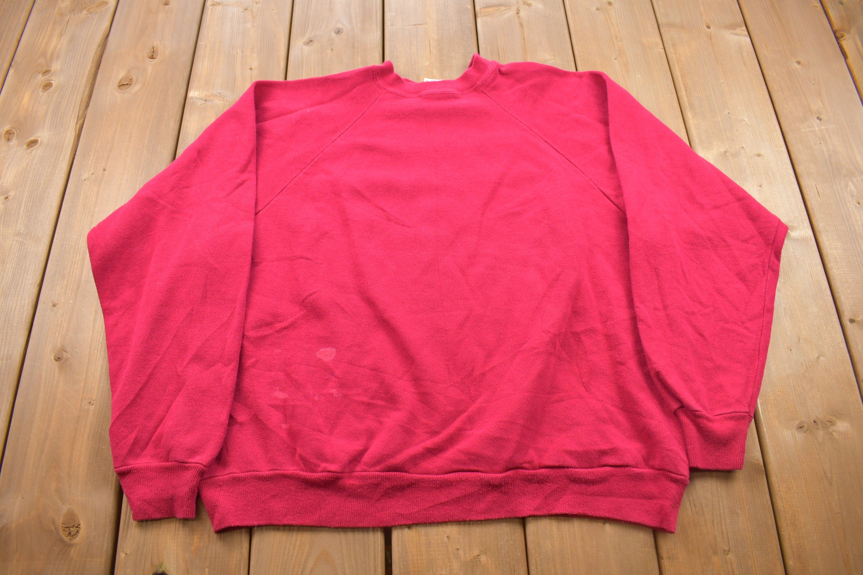 Vintage 1980s Hanes Blank Raglan Crewneck Sweatshirt