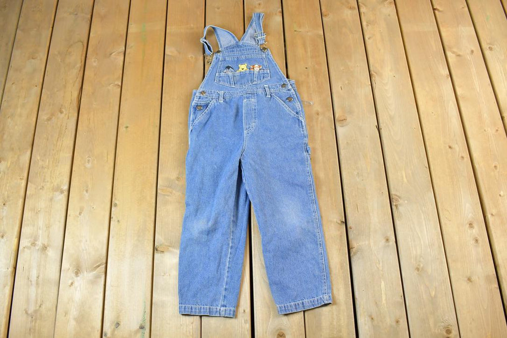 Vintage 1990s Pooh Bear Youth Denim Coveralls Size 8