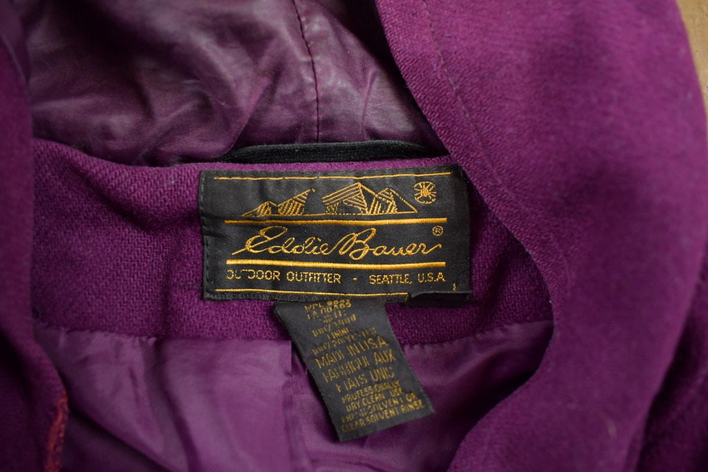 Vintage 1980's Eddie Bauer Toggle Button Wool Trench Coat
