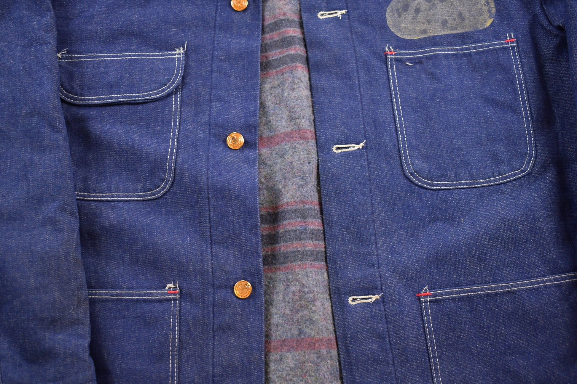 Vintage 1990s Denim Chore Coat / Vintage Denim / Streetwear / Vintage Fall Outerwear / Fall Jacket / Blue denim / Blanket Lined