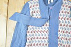 Vintage 1970s Pullidoine Knit Abstract Pattern Button Up Crewneck Sweater Womens S
