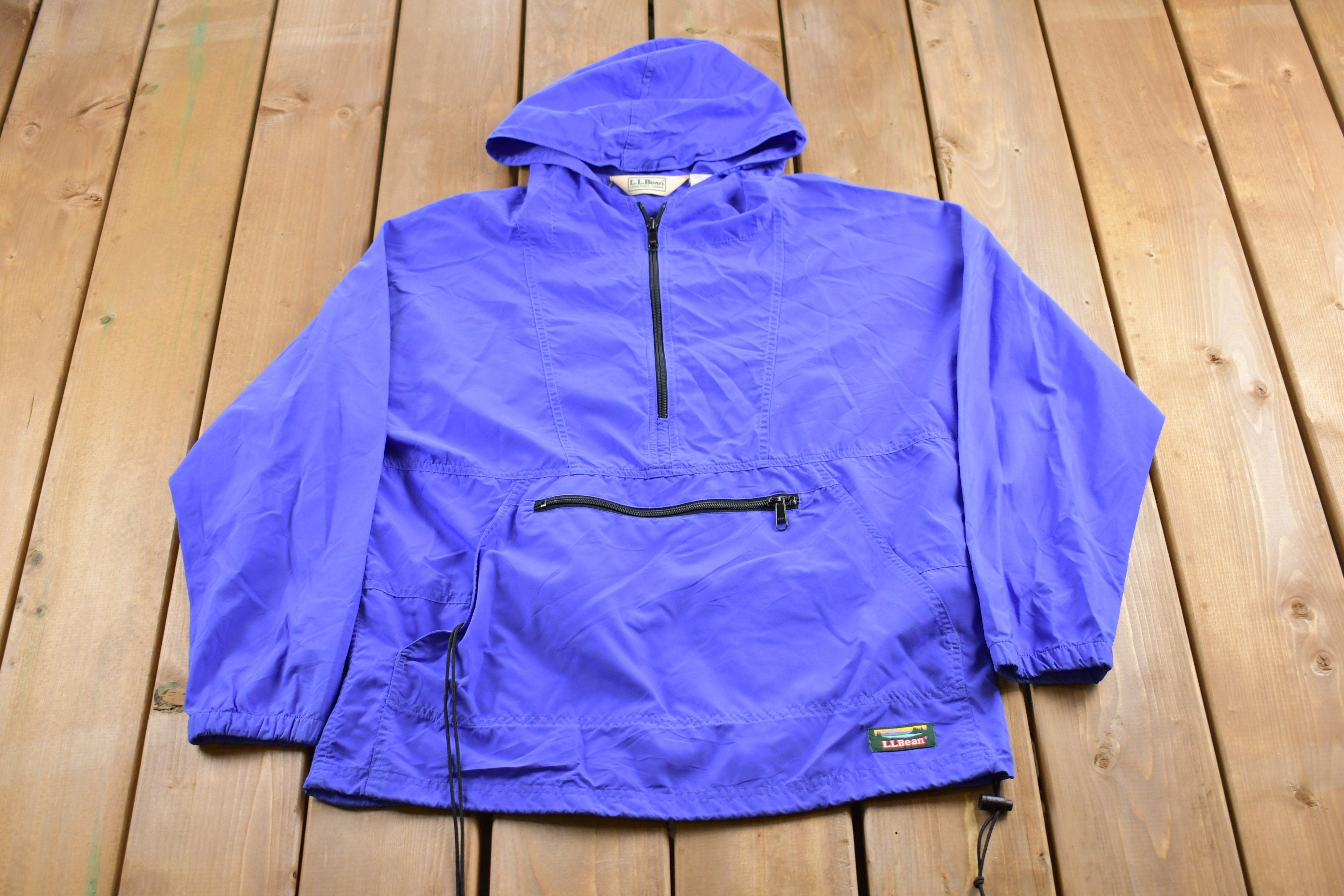 Vintage 1990s LL Bean Half Zip Windbreaker Jacket Athletic Spring Summer Sportswear