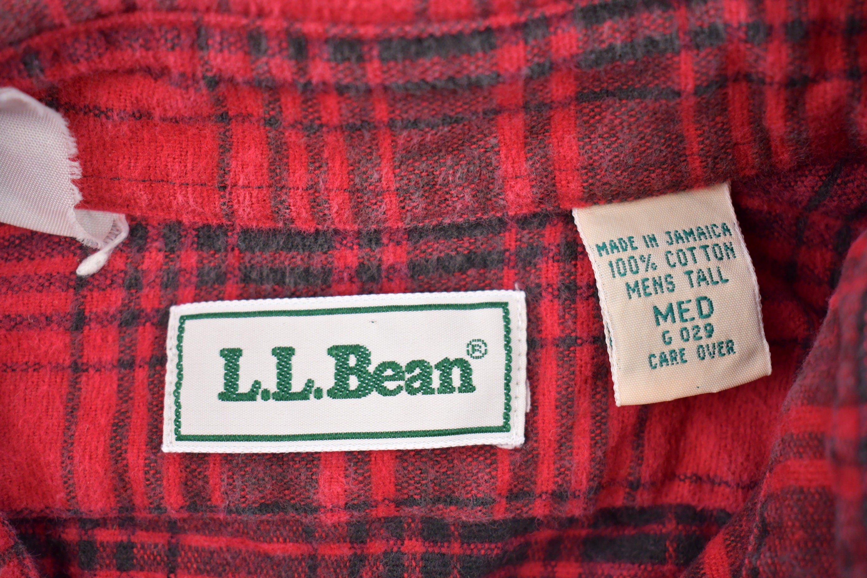 Vintage 1980s LL Bean Plaid Button Up Shirt