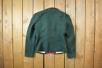 Vintage 1980s Double Button Plaid Wool Jacket