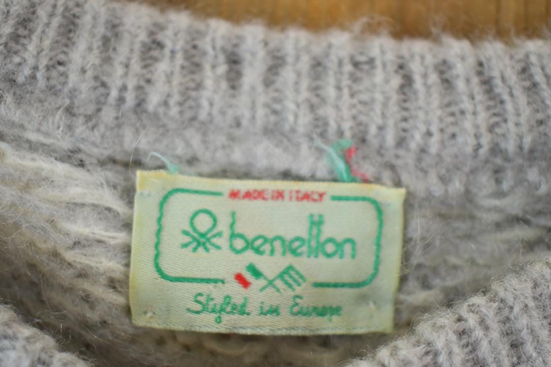 Vintage 1990s Benetton Knit Crewneck Sweater Made In Italy