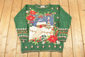 Vintage 1990s Tiara International Christmas Theme Knit Sweater Women's M  Vintage Holiday Sweater  Winter Landscape Theme