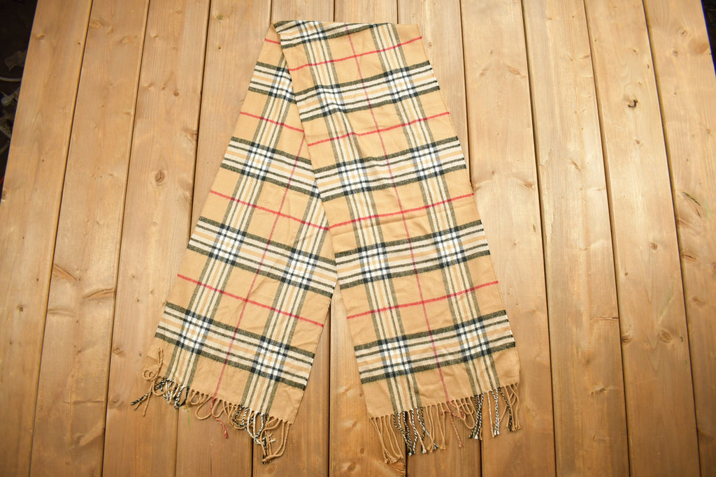 Vintage 1980s Scotland Scarf Co. Plaid Winter Scarf 100% Cashmere