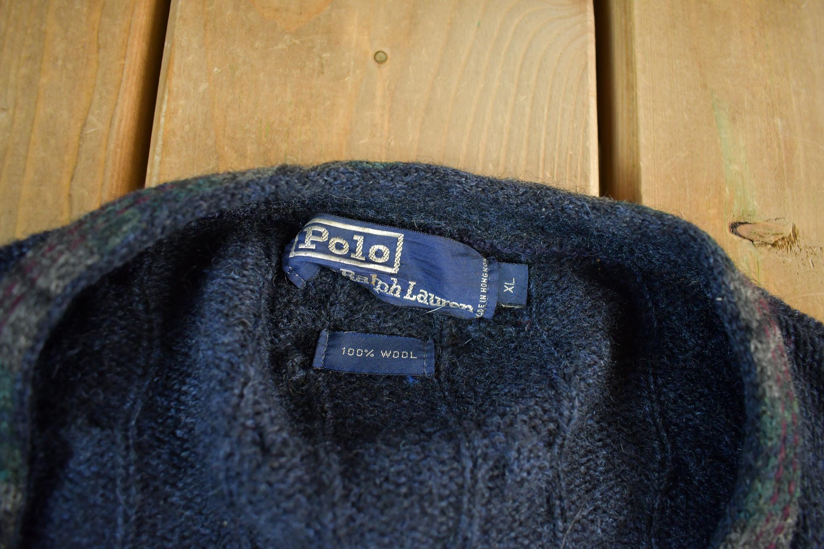 Vintage 90s Polo Ralph Lauren Wool Knit Cardigan - Men's XL