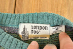 Vintage 1990s London Fog Knit Crewneck Shirt Mens M / 90's Abstract Pattern 3D Knitted Sweatshirt