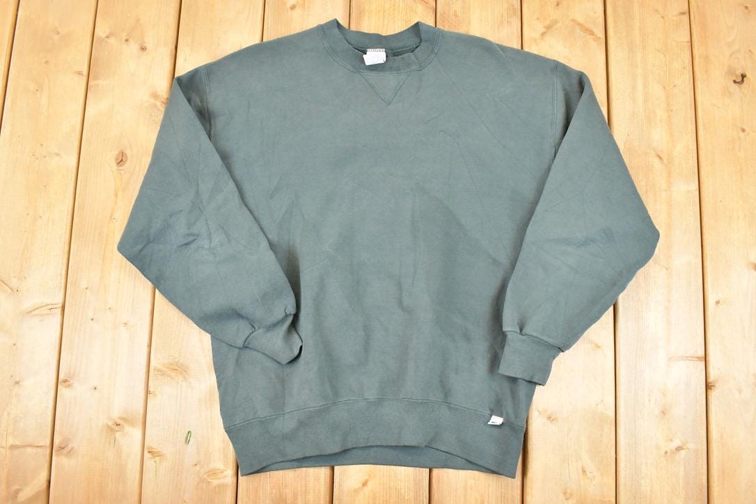 Vintage 1990s Russell Athletic Blank Crewneck Sweatshirt Men's L