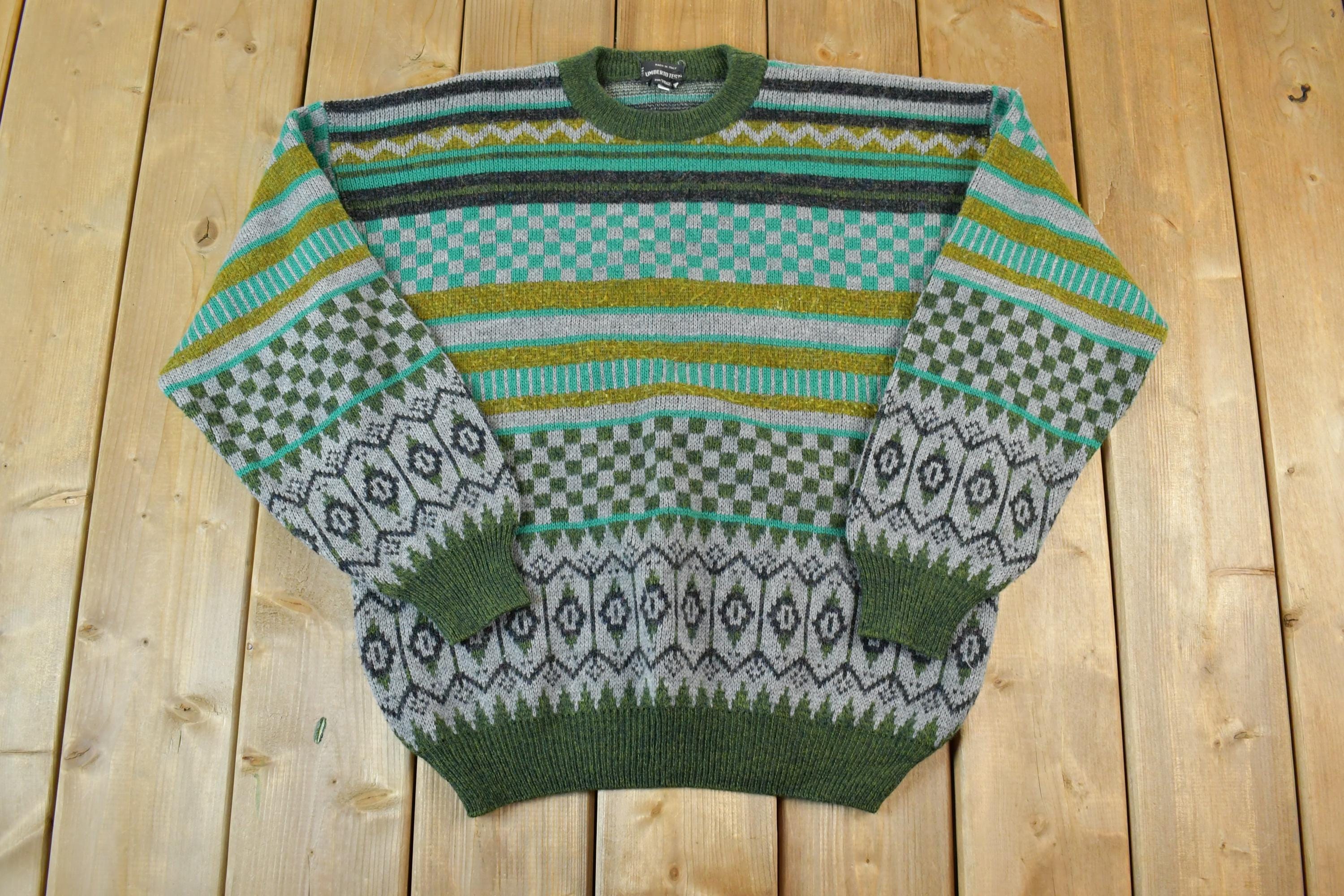 Vintage 1990s Umberto Knit Crewneck Sweater Made In Italy