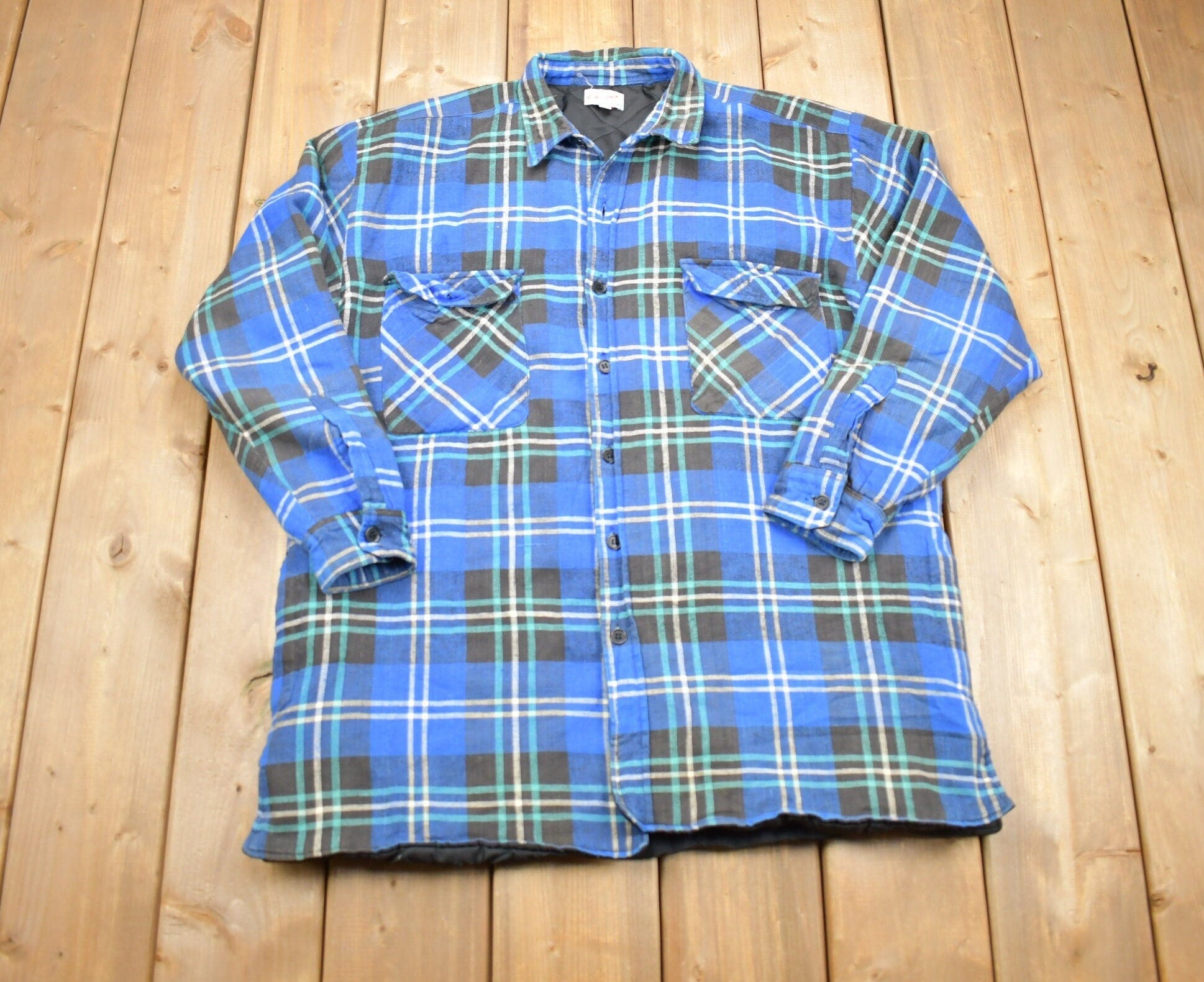 Vintage 1980s Champion Plaid Button Up