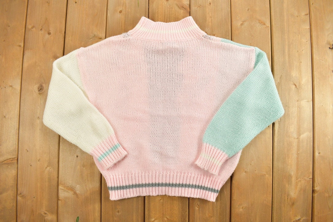 Vintage Spice Of Life Knitted Mock Neck Sweater