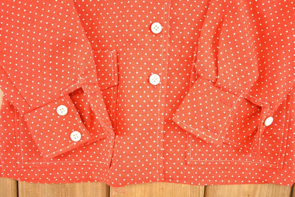 Vintage 1960s Polka Dot Button Up Shirt Men's S /