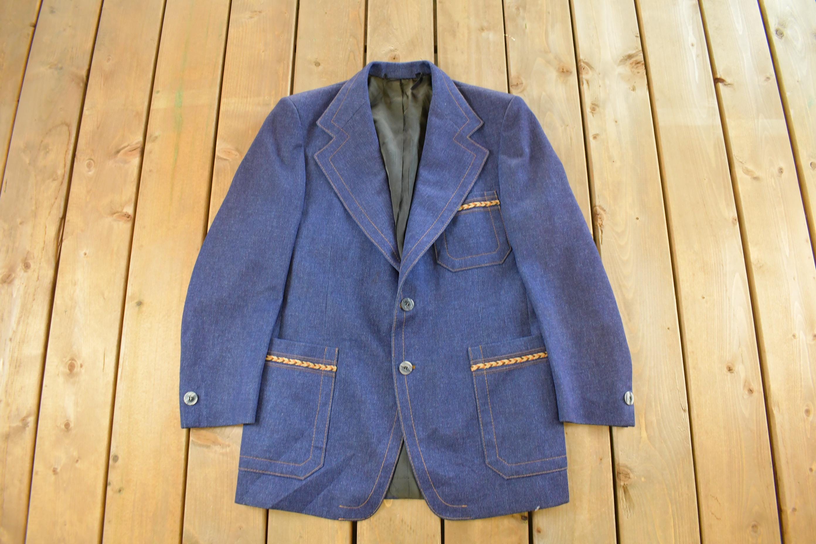 Vintage 1970s Monte Factor Jerry Rothschild Denim Blazer Jacket Men's Medium