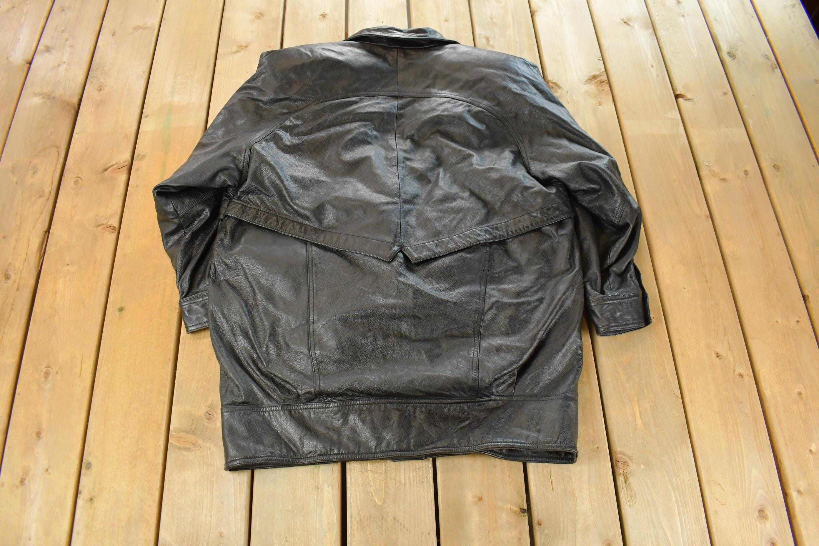 Vintage 1990s Wilson's Wool Lined Leather Jacket Women's XL