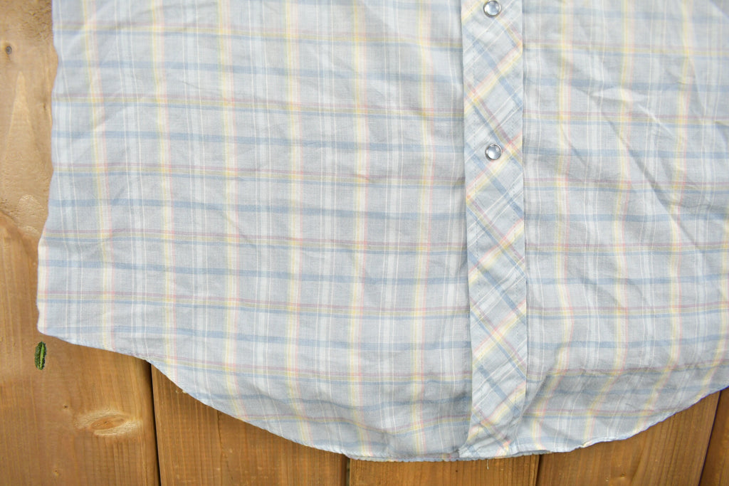 Vintage 1990s Roebucks Flannel Button Up Shirt / 1990s Button Up / Vintage Flannel / Plaid Shirt / Button Down / Western / Casual