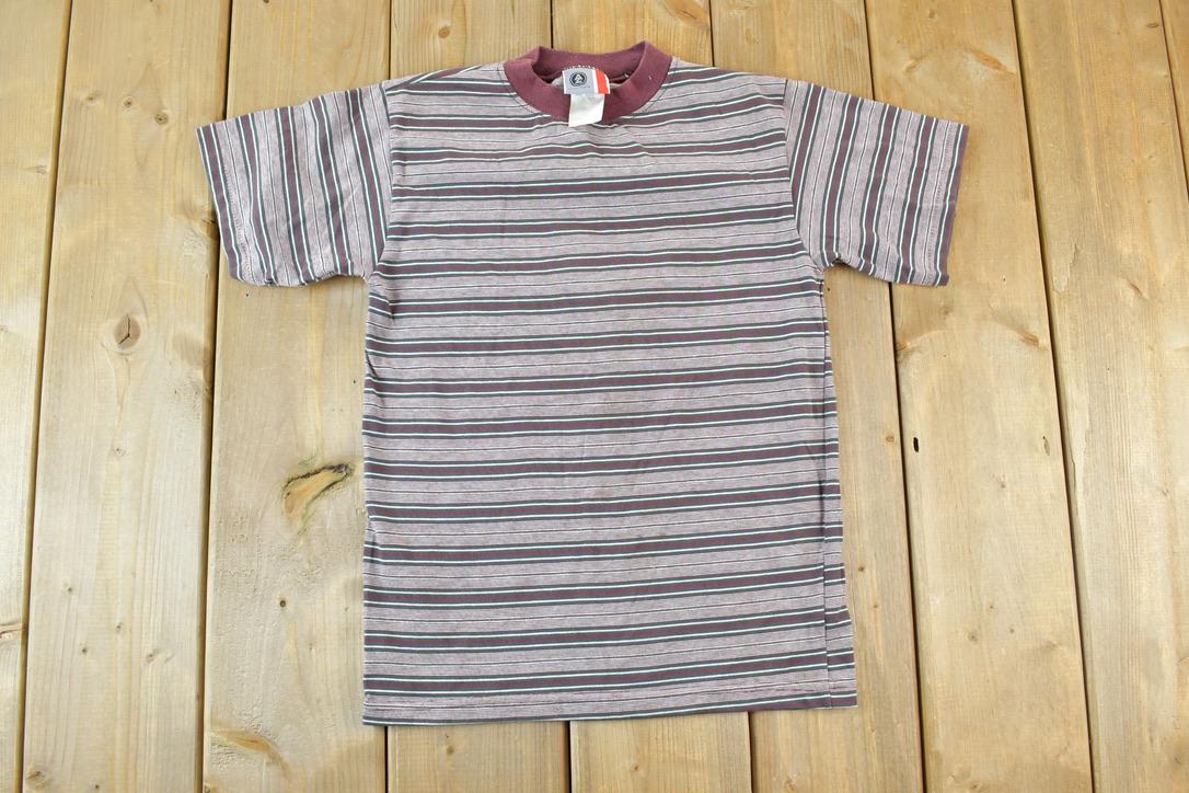 Vintage 1990s Youth Arizona Jeans Souvenir Single Stitch Striped T-Shirt