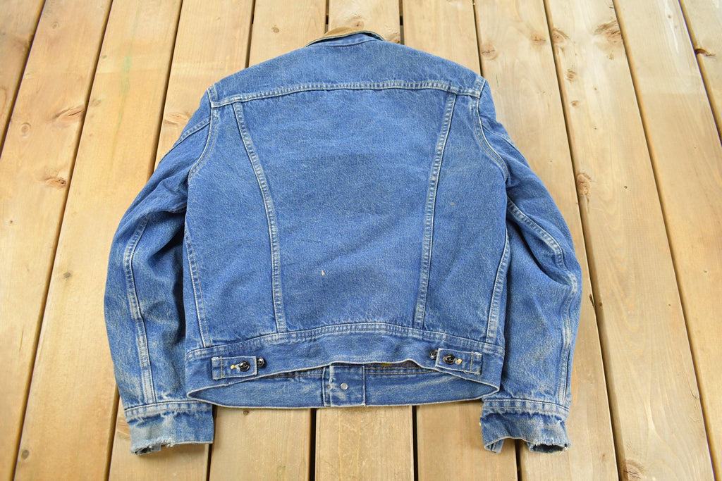Vintage 1970s Lee Storm Riders Blanket Lined Denim Jean Trucker Jacket Men's Small