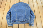 Vintage 1970s Lee Storm Riders Blanket Lined Denim Jean Trucker Jacket Men's Small