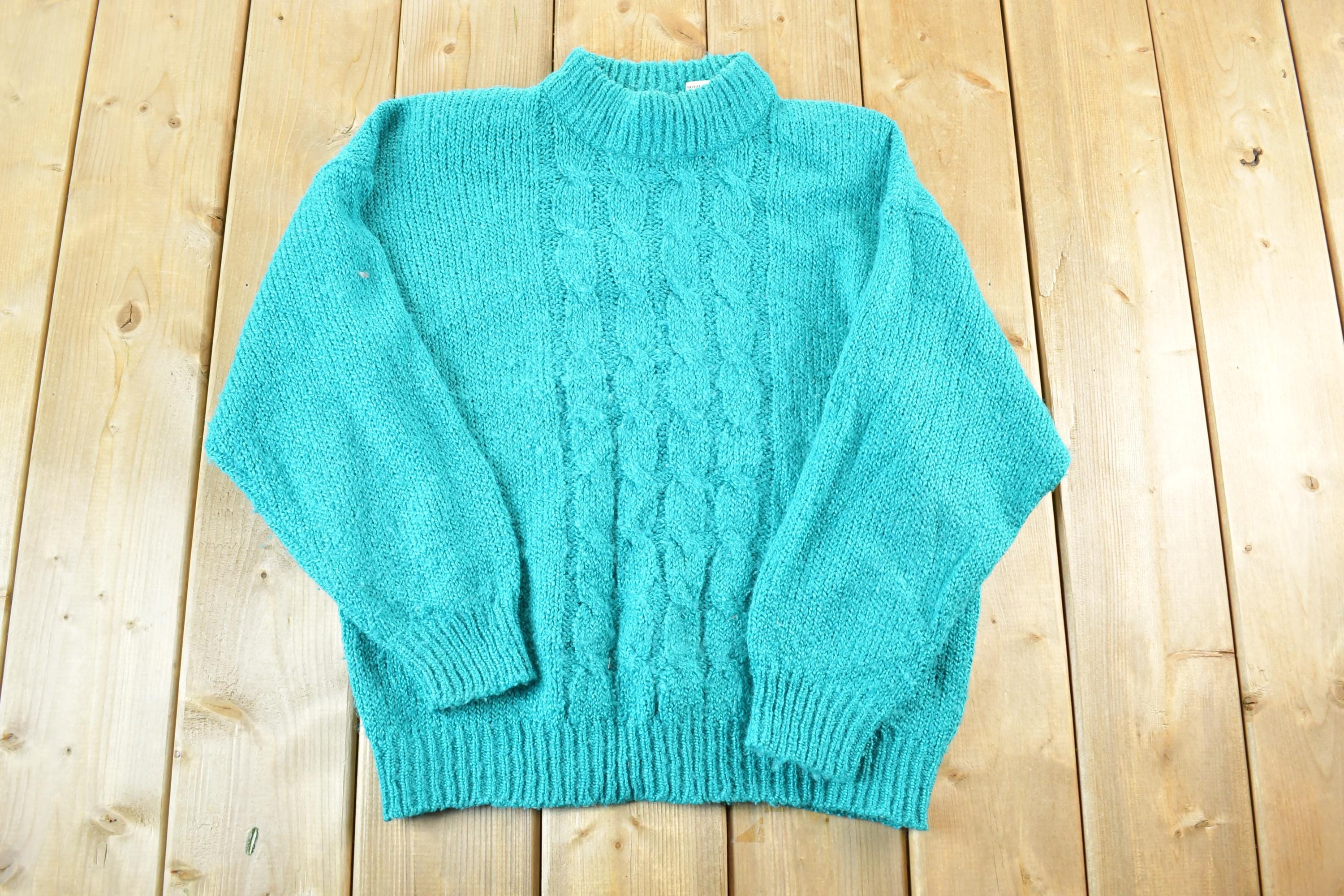 Vintage 1980s Bristol Court Cable Knit Crewneck Sweater Mens L