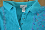 Vintage 1990s Blast Quarter Button Collared Crewneck Sweatshirt