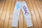 Vintage 1990s Levi's 550 Red Tab Spray Paint Jeans Size 28 x 30