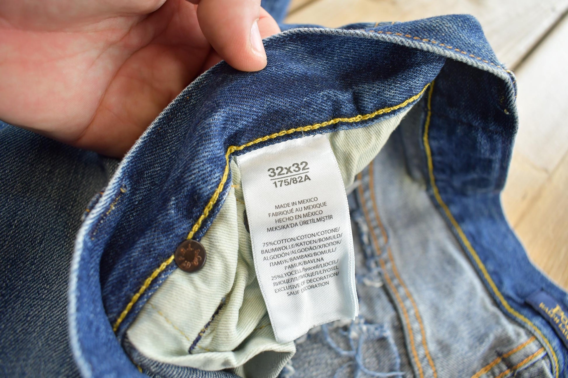 Vintage 2000s Ralph Lauren Polo Distressed Black Jeans 32x32