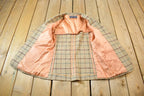 Vintage 1980s Paula Sakes Plaid Wool Silk Lined Blazer