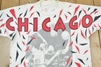Vintage 1990s Chicago Sport Dennis Rodman Shaq Basketball Graphic T-Shirt