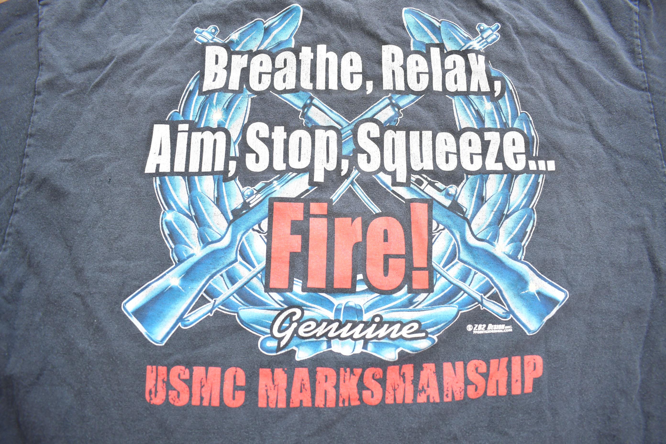 Vintage 1990s USMC Marksmanship Graphic T-Shirt