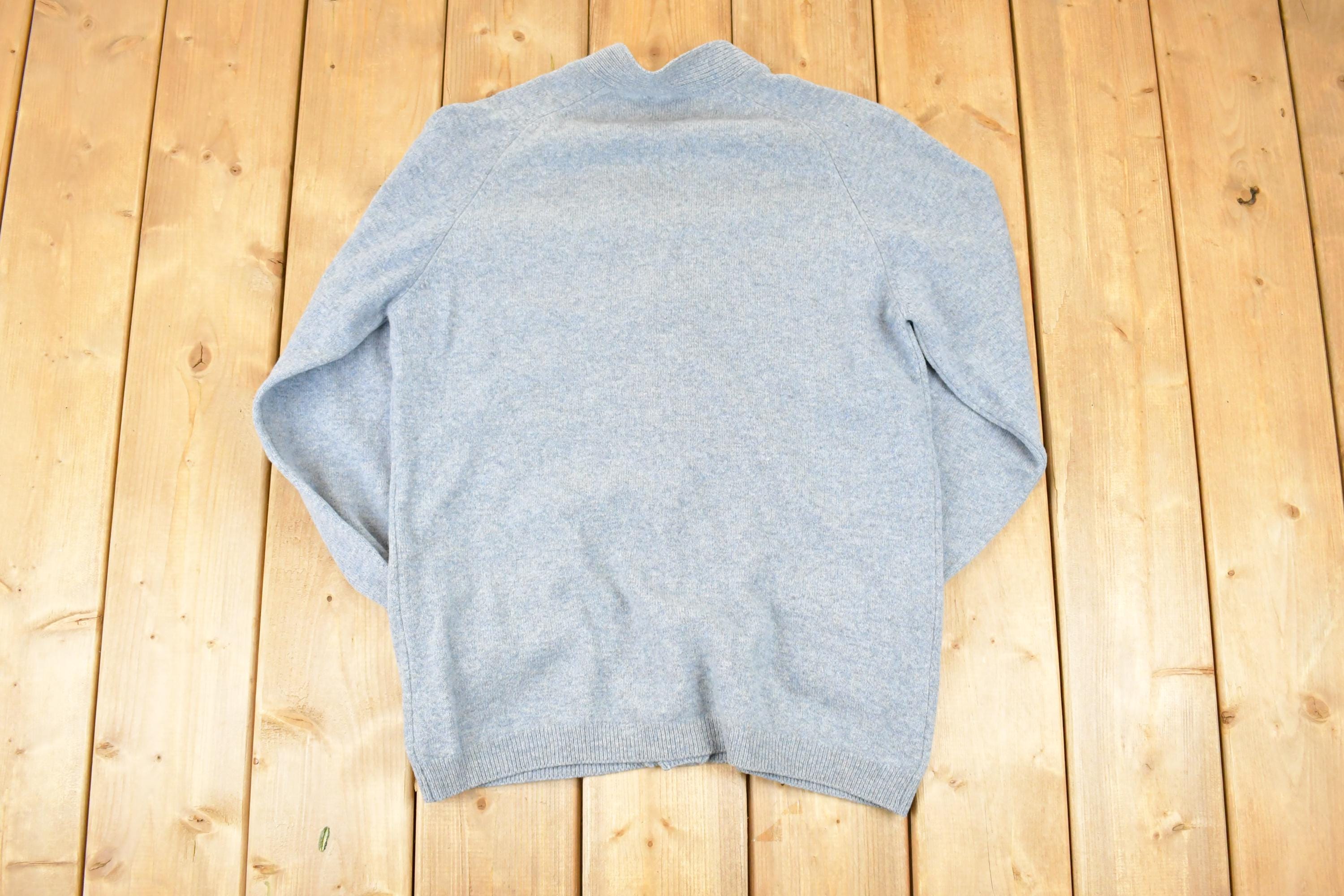 Vintage 1970s Alan Paine Knit Cardigan Lambswool Sweater Men's M