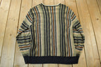 Vintage 1990s Knit Abstract 3D Pattern Crewneck Sweater